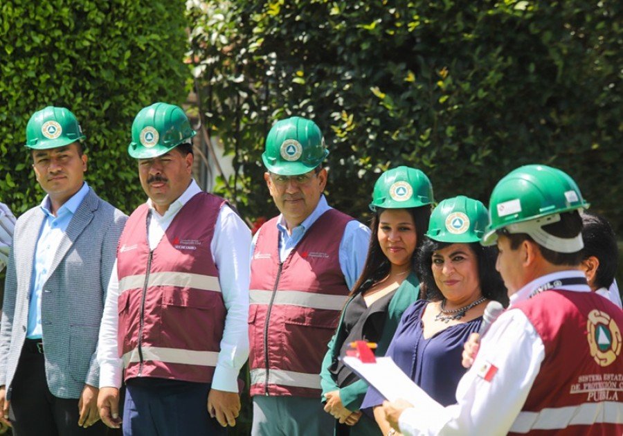 En Huejotzingo, Sergio Salomón encabeza Simulacro Nacional 2024