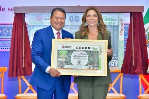 Devela Lotería Nacional billete para conmemorar primer aniversario del Órgano de Administración Judicial