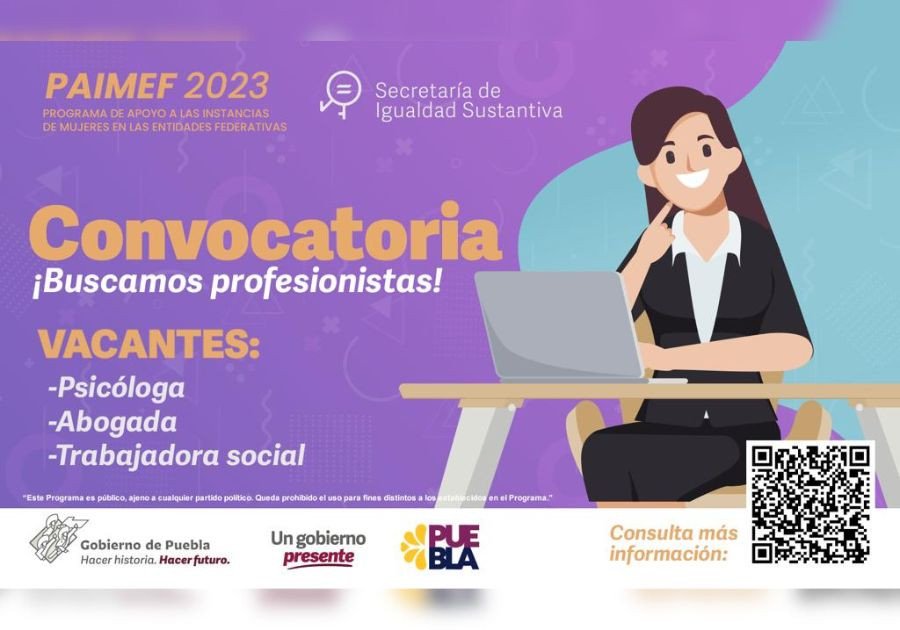 Oferta gobierno estatal 77 vacantes para expertos en perspectiva de género