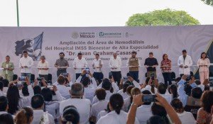 Claudia Sheinbaum inaugura ampliación del área de hemodiálisis del IMSS Bienestar en Tabasco