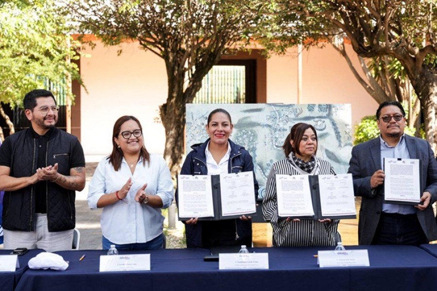 Esteblace Lupita Cuautle lazos con Museos Puebla en San Andrés Cholula