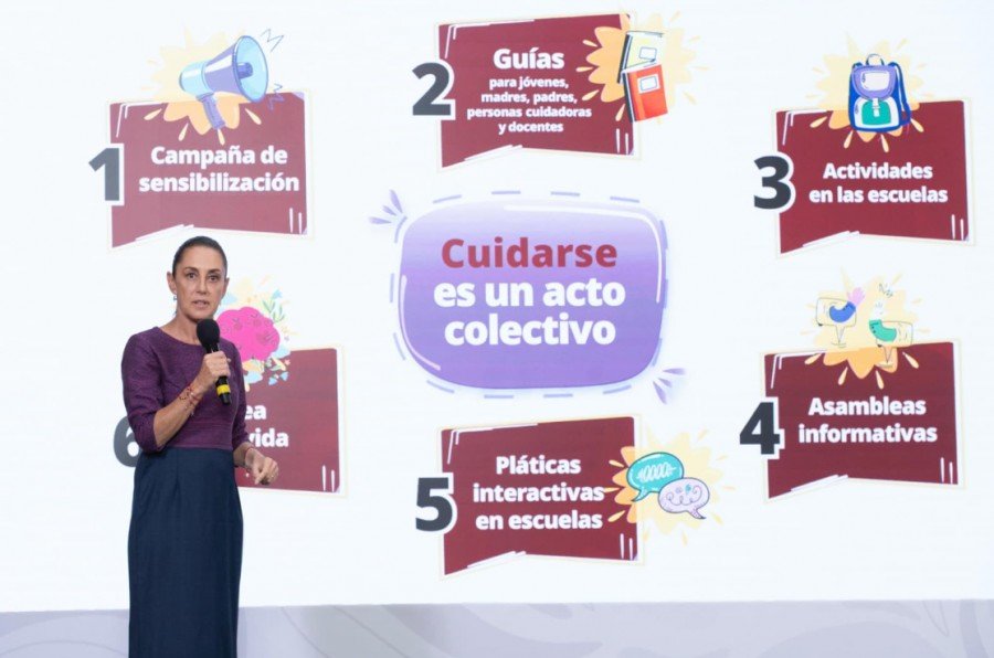 Claudia Sheinbaum presenta seis ejes de estrategia nacional de salud mental juvenil