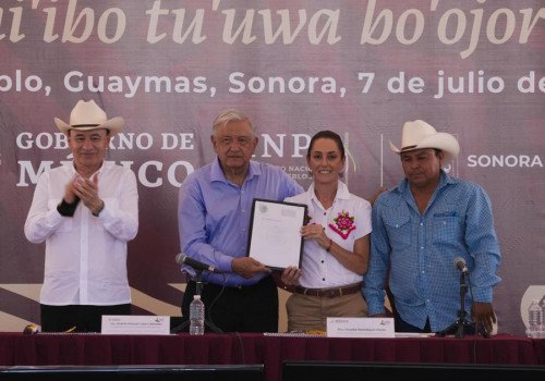 Claudia Sheinbaum: en esta transici&oacute;n no hay olvido, hay continuidad y justicia para los pueblos originarios