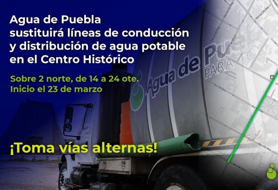 Agua de Puebla inicia la renovaci&oacute;n de la red de agua potable en el Centro hist&oacute;rico; beneficiar&aacute; a 8 mil 870 habitantes