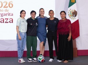 Sheinbaum anuncia a ganadoras que representar&aacute;n M&eacute;xico en la inauguraci&oacute;n del Mundial