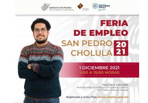 Impulsa Secretaría de Trabajo generación de empleos con feria en San Pedro Cholula