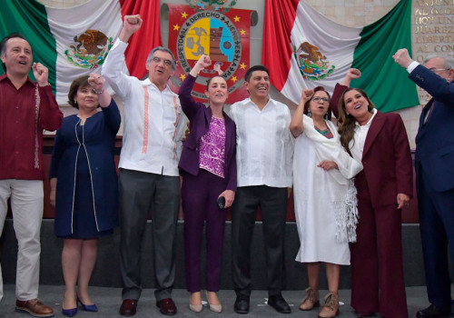 Claudia Sheinbaum asiste a la toma de posesi&oacute;n de Salom&oacute;n Jara como gobernador de Oaxaca