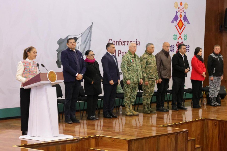 Destaca presidenta Sheinbaum reducci&oacute;n de delitos en Puebla