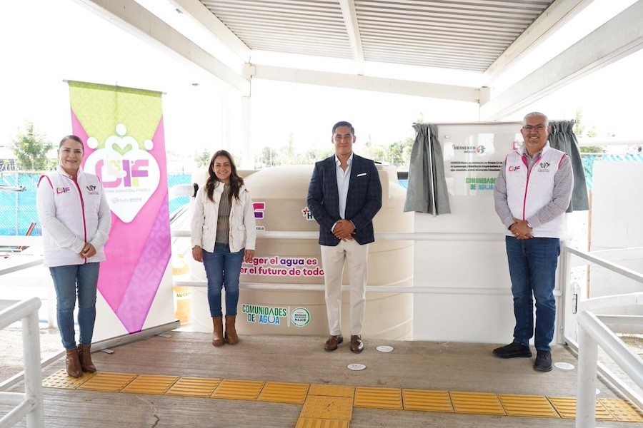 Recibe DIF Puebla Capital segundo captador pluvial para el CMERI