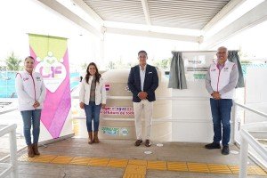 Recibe DIF Puebla Capital segundo captador pluvial para el CMERI