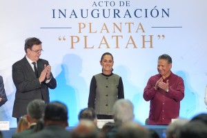 Claudia Sheinbaum inaugura Planta Platah de Carnot laboratorios en Villa de Tezontepec, Hidalgo