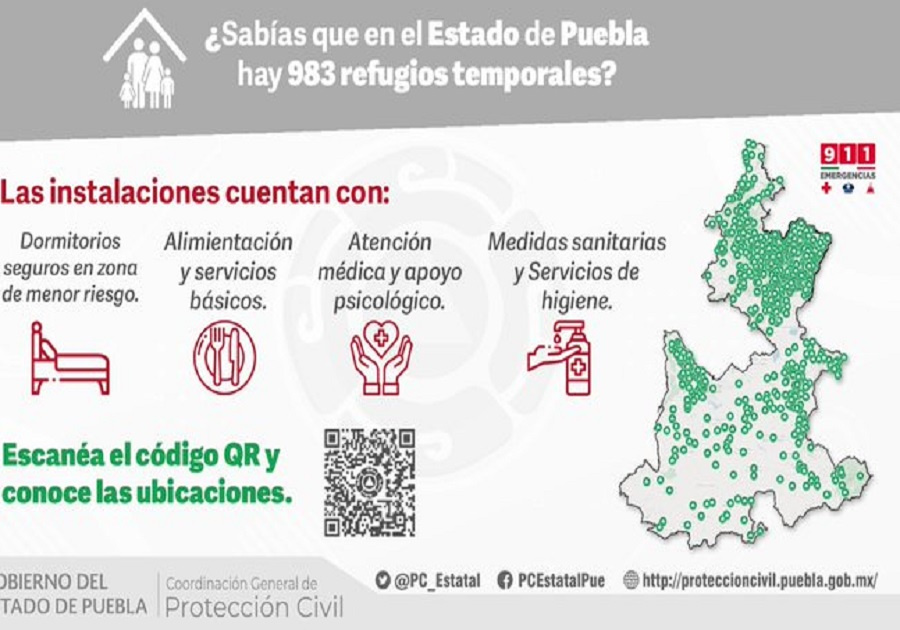 Cartel refugios Puebla 