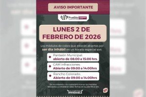 Informa Gobierno de Pepe Chedraui horarios en m&oacute;dulos de cobro para el 2 de febrero