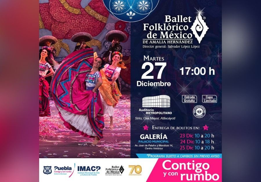 Invitan a cerrar el año con el Gran Ballet Folklórico de México