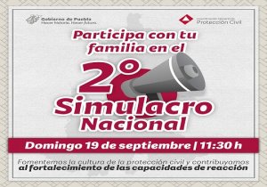 Pide Segob a poblanos a participar en el Simulacro Nacional