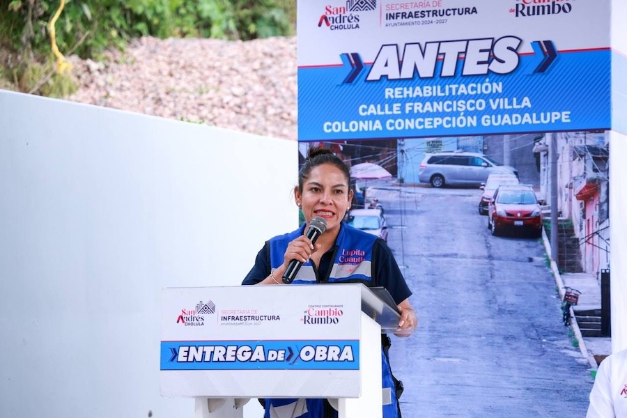 Vialidades dignas para San Andr&eacute;s Cholula: Lupita Cuautle entrega rehabilitaci&oacute;n de calle en Concepci&oacute;n Guadalupe