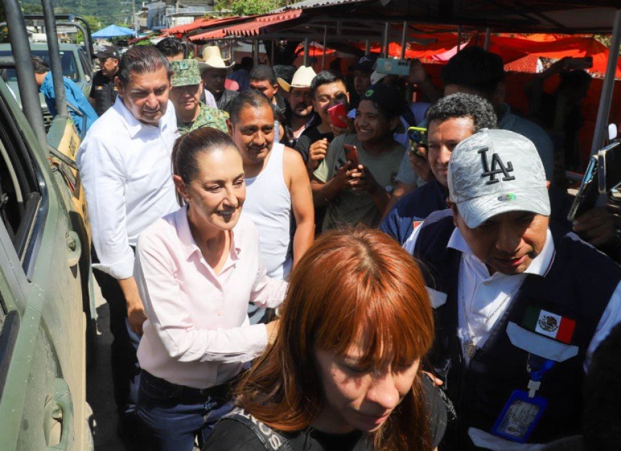 La Ceiba recibe atención prioritaria tras desastre natural, presidenta Sheinbaum atiende a damnificados