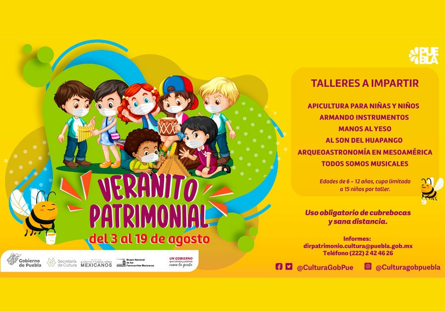 Invita Cultura a talleres infantiles sobre el patrimonio poblano