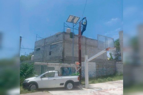 Gobierno de Texmelucan continúa rehabilitación de luminarias