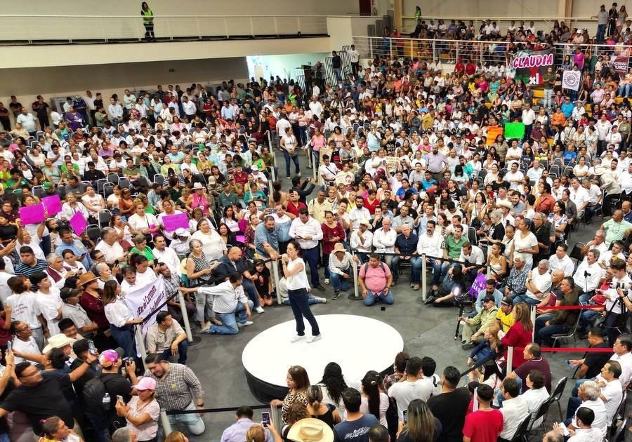 Claudia Sheinbaum encabezó una asamblea informativa en General Escobedo, Nuevo León