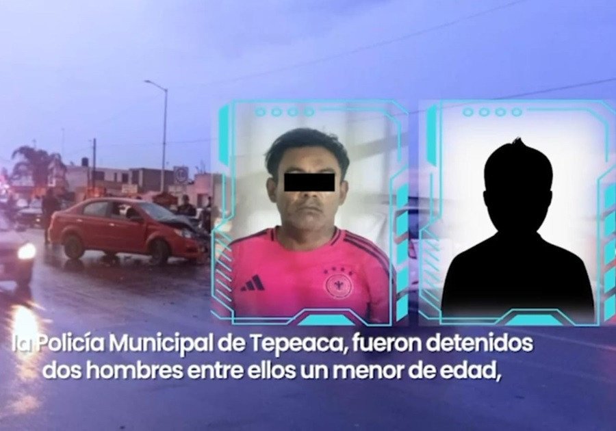 Detiene Policía Estatal en Tepeaca a asaltantes y ladrones de vehículos