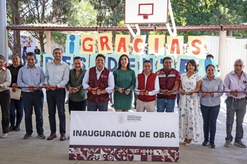 Omar Mu&ntilde;oz entrega arco techo del &ldquo;Bachillerato Octavio Paz&rdquo;