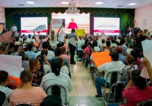Claudia Sheinbaum ofrece videoconferencia ante más de 3 mil 500 personas de Tamaulipas