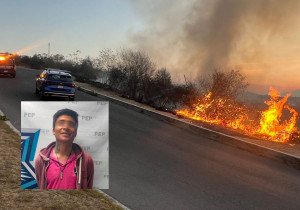 Detiene Policía Estatal a hombre que provocó incendio en lateral del Periférico