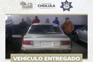 Operativos permanentes de la SSC Cholula permiten recuperar veh&iacute;culo con reporte de robo