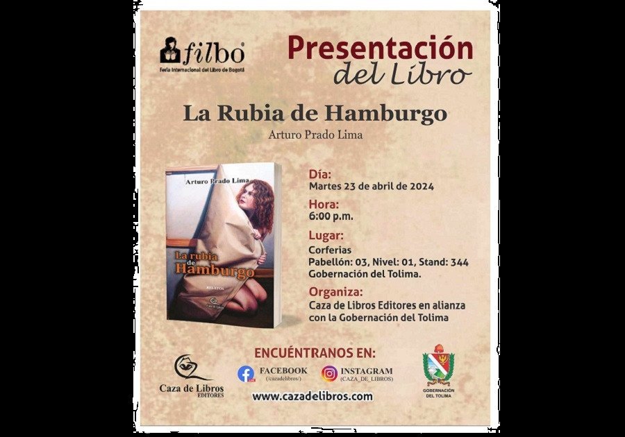 Presentar&aacute;n La Rubia de Hamburgo, libro de Arturo Prado Lima