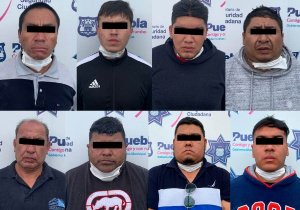 Atrapan a 8 sujetos por robo de tractocamiones en Puebla capital