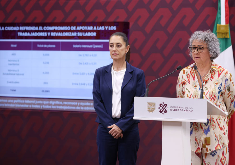 Anuncia Sheinbaum aumento salarial a trabajadores del gobierno de la CDMX