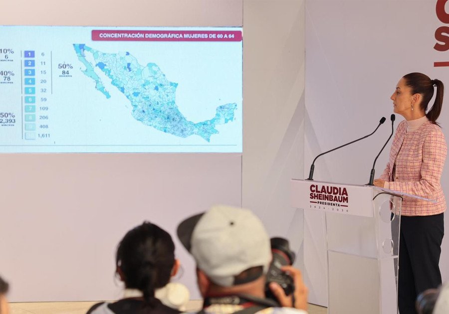 En 2025, mujeres adultas mayores indígenas y afromexicanas de 60 a 64 años recibirán apoyo universal: Claudia Sheinbaum