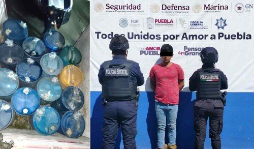 Detiene Polic&iacute;a Estatal y Municipal a hombre con hidrocarburo presuntamente ilegal