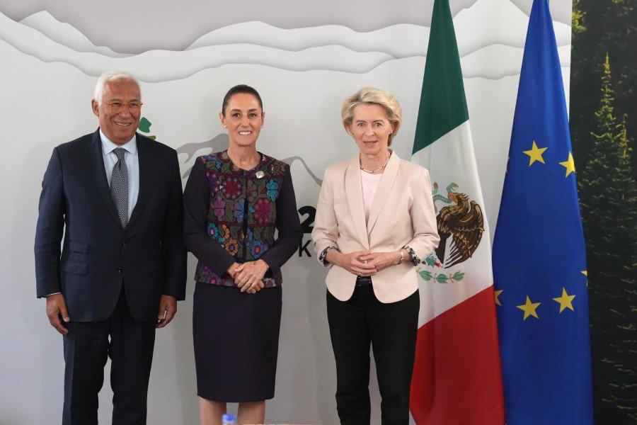 En G7, dialoga Claudia Sheinbaum sobre acuerdo comercial entre México y la Unión Europea