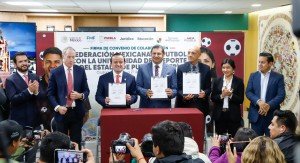 FEMEXFUT y gobierno estatal firman convenio para impulsar talentos en UDEP