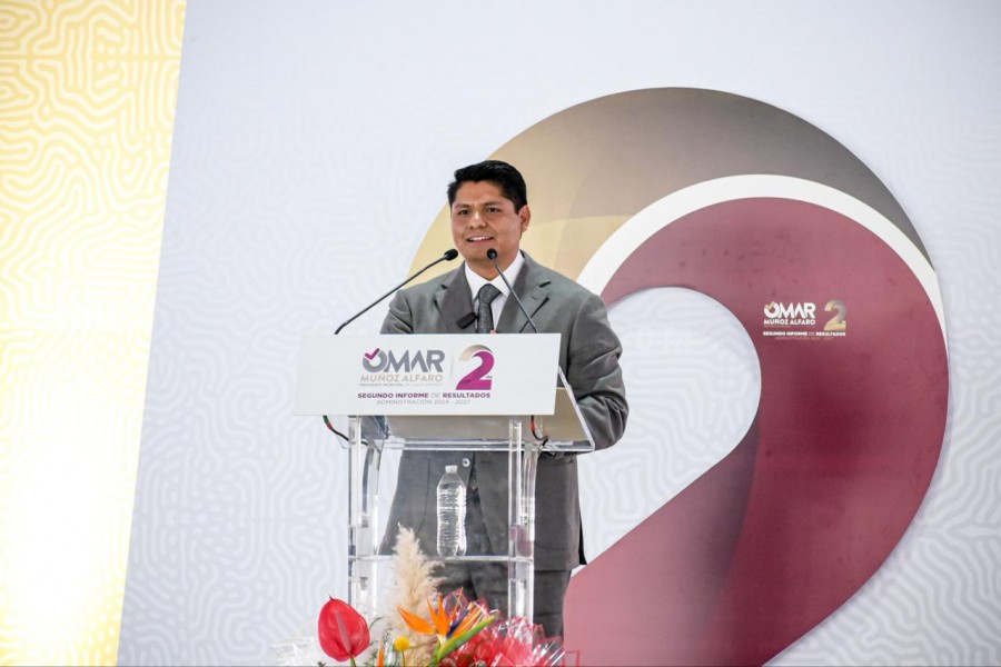 Omar Muñoz rinde Segundo Informe de Resultados ante el pueblo de Cuautlancingo