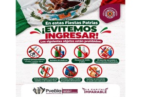 Informa gobierno de Pepe Chedraui sobre objetos restringidos para el Grito de Independencia en el Z&oacute;calo