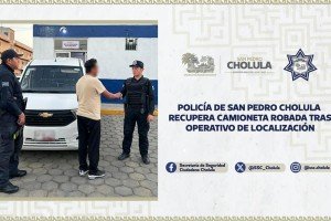 Polic&iacute;a de San Pedro Cholula recupera camioneta robada tras operativo de localizaci&oacute;n