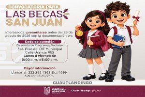 Gobierno de Cuautlancingo lanza convocatoria del programa Becas San Juan