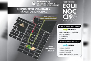 Implementa policía de San Andrés Cholula operativo de seguridad ante Festival del Equinoccio 2024