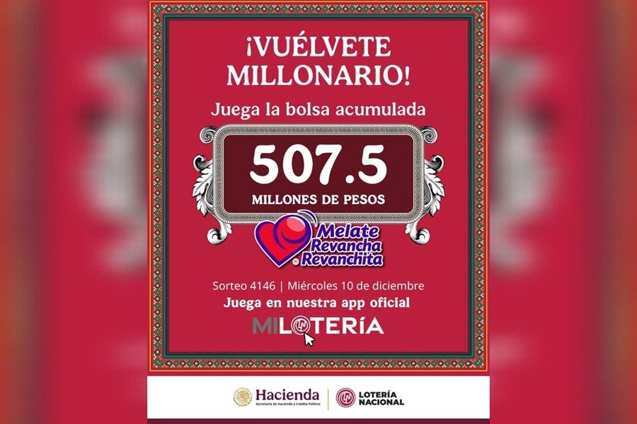Es el momento de participar por 507.5 mdp, la bolsa acumulada de Melate, Revancha y Revanchita