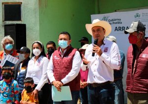 Dan banderazo de obra en la localidad de Rancho viejo y San Jerónimo Palmaritos