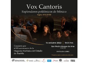 Invita Cultura a conciertos de Vox Cantoris en San Pedro Museo de Arte
