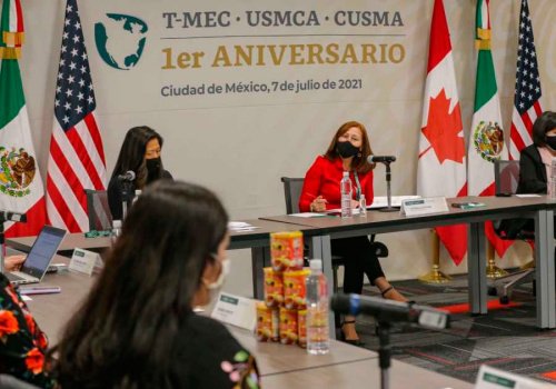 Se re&uacute;nen de ministras en el primer aniversario del T-MEC