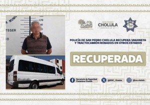 Policía de San Pedro Cholula recupera vagoneta y tractocamión robados