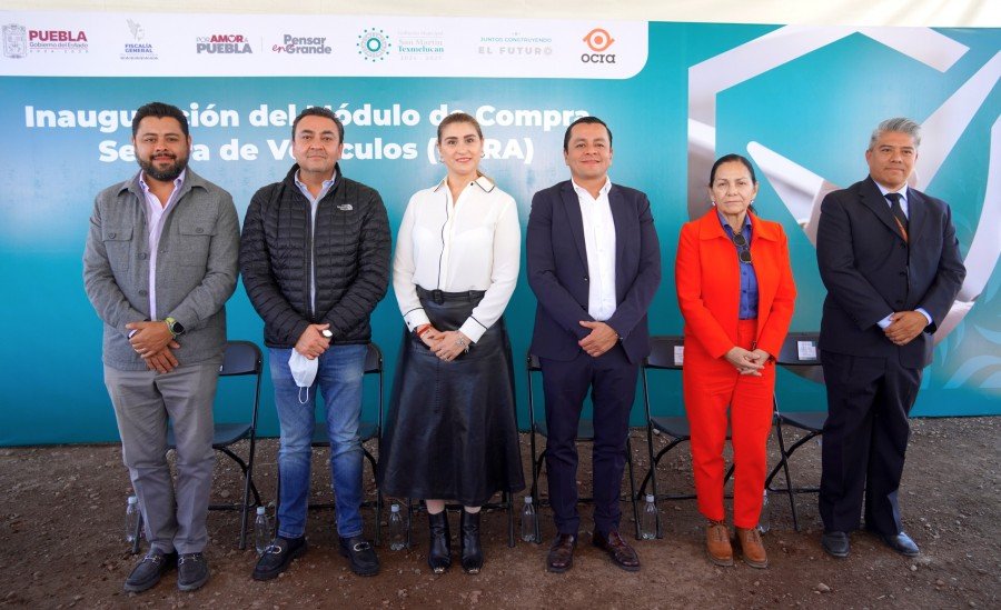 Inauguran gobierno de Texmelucan, FGE y OCRA módulo de compra segura de vehículos