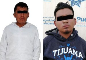 Atrapan a 2 asaltantes de transporte público en Puebla capital