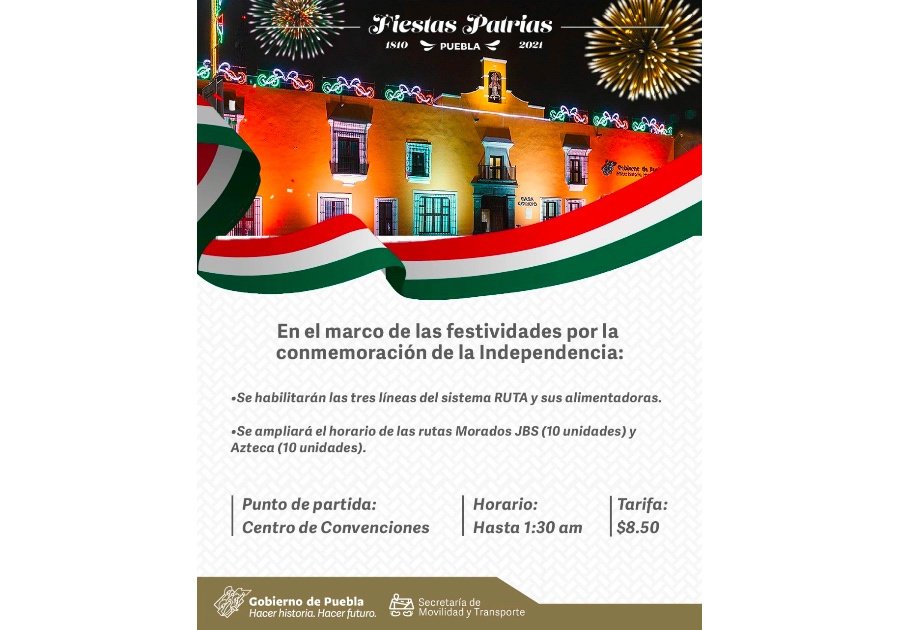 Implementa SMT transporte nocturno para fiestas patrias