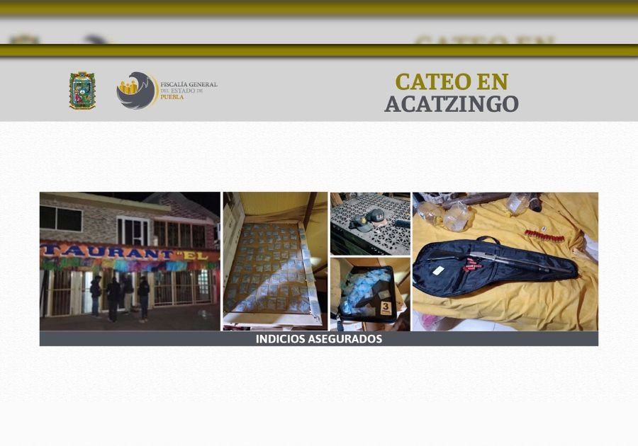 Decomisan droga, arma y cartuchos en restaurante de Acatzingo